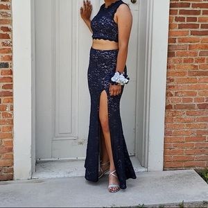 navy prom dress